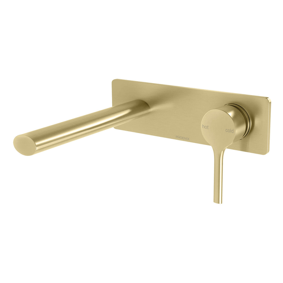 Phoenix Vivid Slimline Oval SwitchMix Wall Basin / Bath Mixer Set 175mm (Complete Kit), Lead Free -Brushed Gold