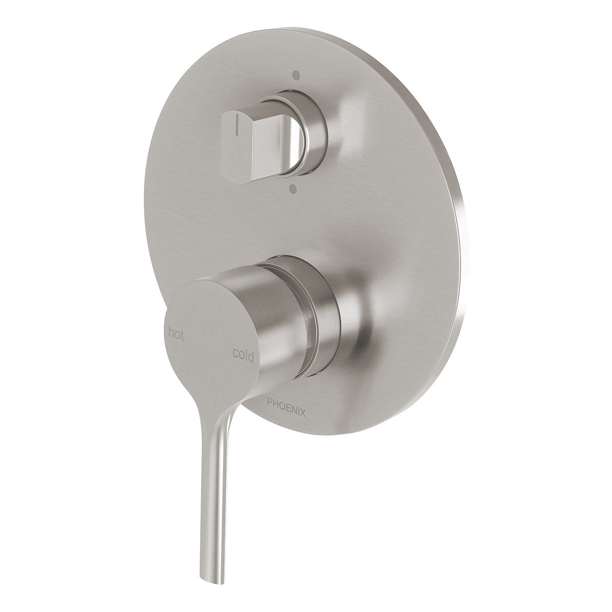 Phoenix Vivid Slimline Oval SwitchMix Shower/Bath Diverter Mixer (Complete Kit), Brushed Nickel