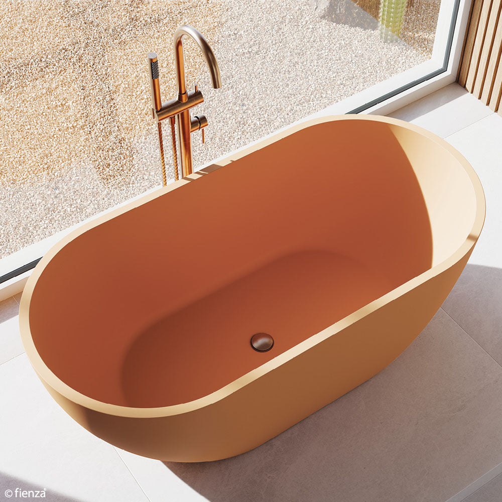 Fienza Universal Pull-Out/Pop-Up Brass Cap Bath Waste, Non-Overflow, Brushed Copper