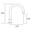 Waterpoint Hob Spa Spout 170mm Chrome