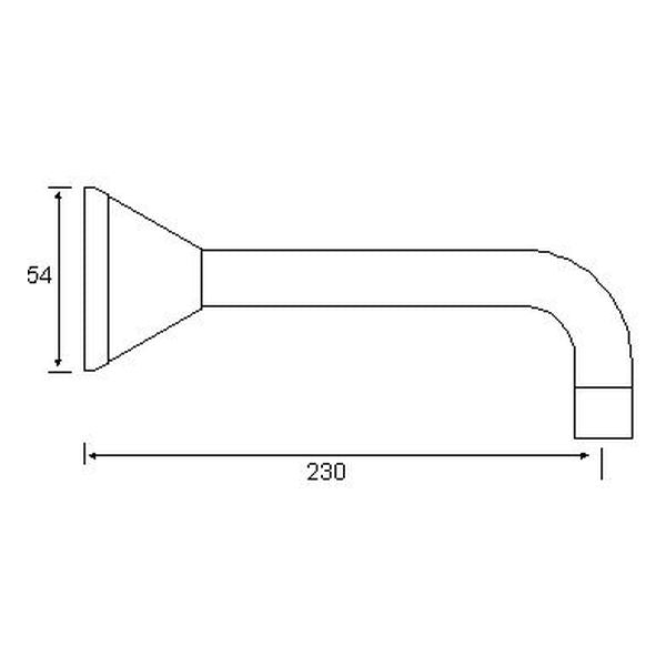 Waterfall Bath Spout 230mm Chrome