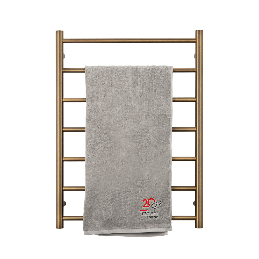 Radiant Antique Brass 600 X 800mm Round Heated Towel Rail Right