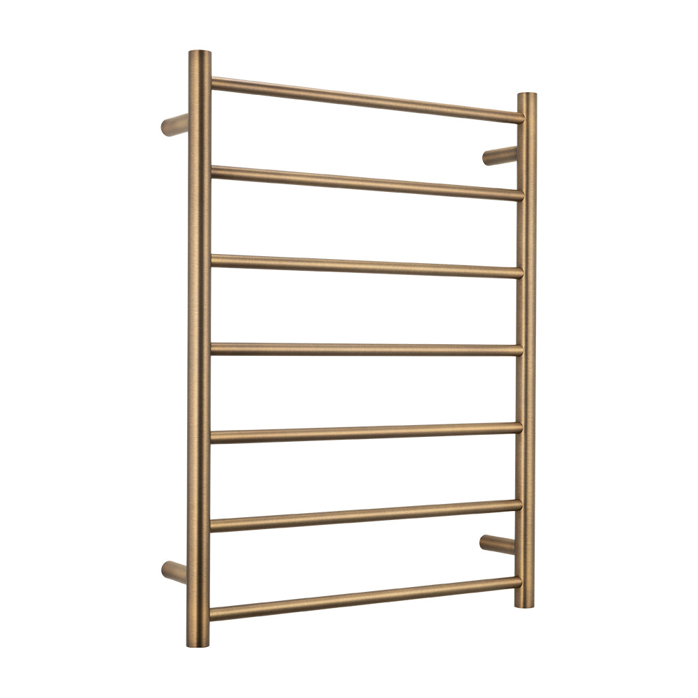 Radiant Antique Brass 600 X 800mm Round Heated Towel Rail Right