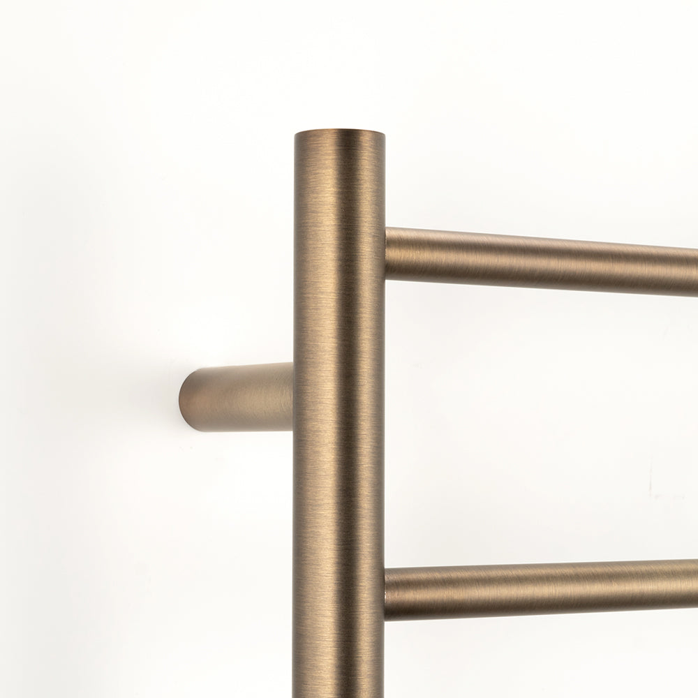 Radiant Antique Brass 600 X 800mm Round Heated Towel Rail Right