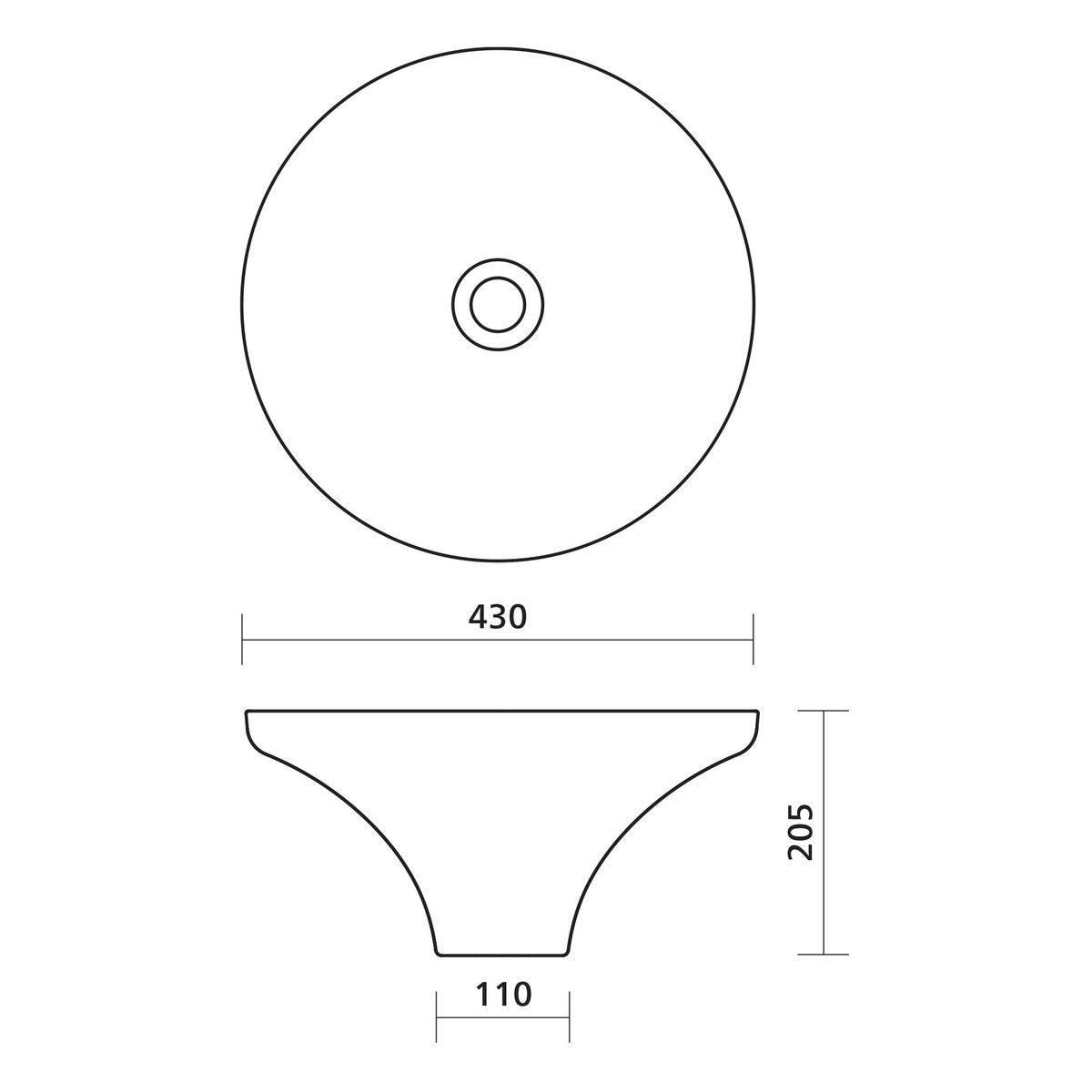 Seima Agra 430 Ceramic Basin - White Silk Matte