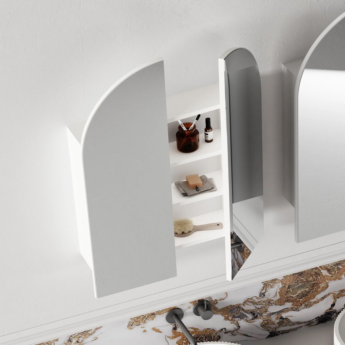 Archied 900x1200mm Shaving Cabinet in Matte White