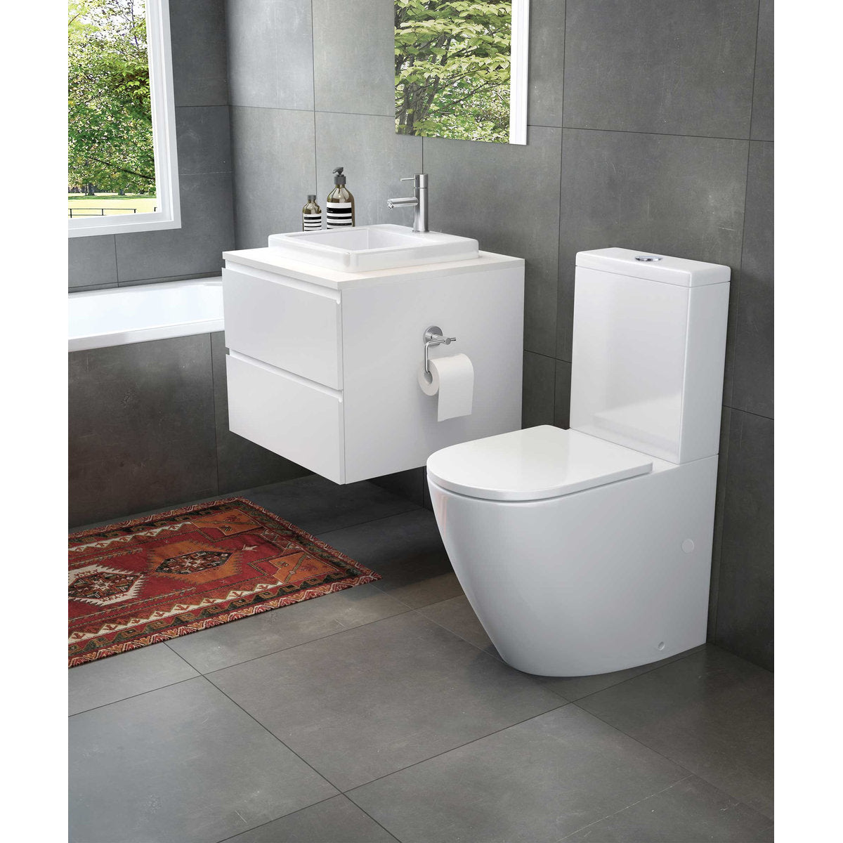 Seima Arko Wall Faced Toilet Suite - White Gloss