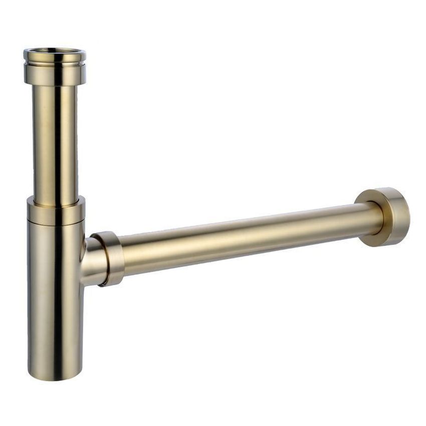 Aurora Adjustable Bottle P Trap - Brushed Brass