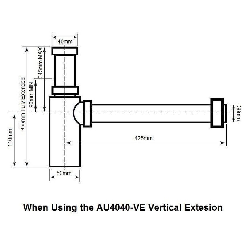 Vertical Extension Pipe For AU4040MB - Matte Black