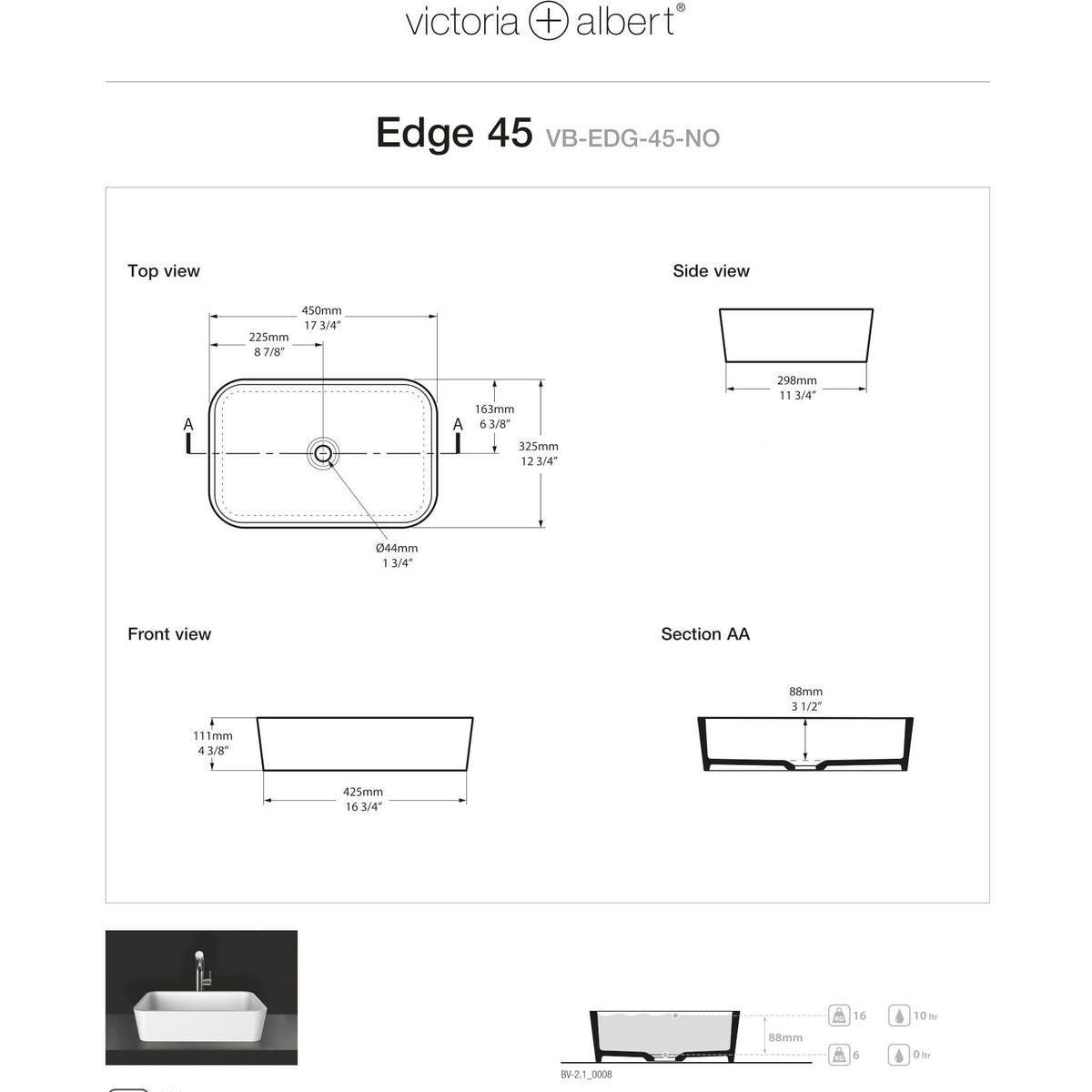 Victoria + Albert Edge 45 Basin