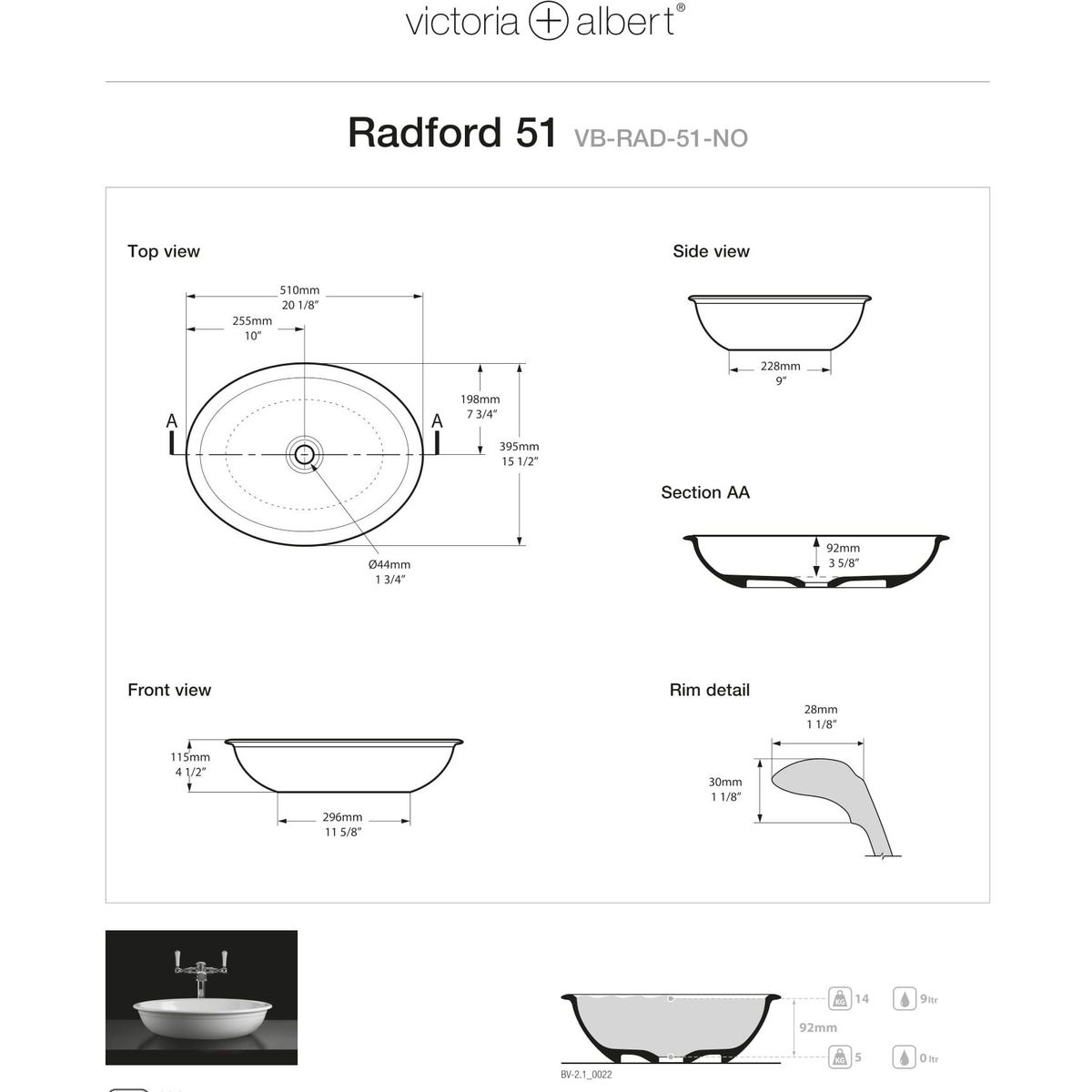 Victoria + Albert Radford 51 Basin