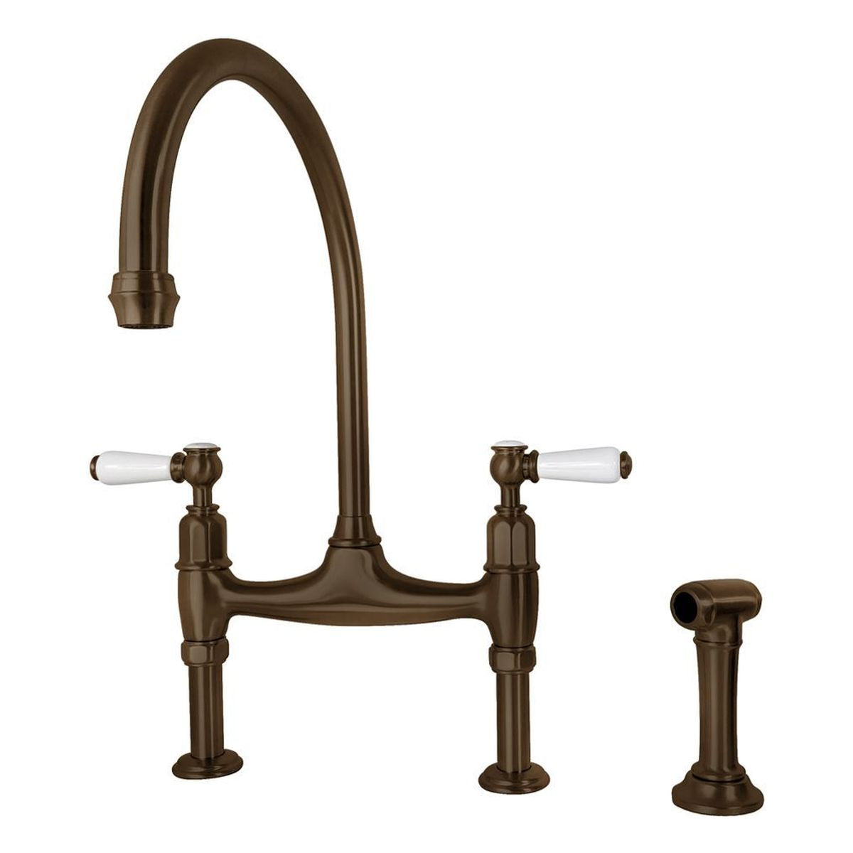 Shaws by Perrin & Rowe Pendleton Kitchen Mixer with Spray Rinse, English Bronze