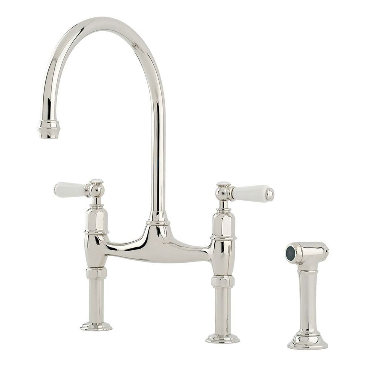 Shaws by Perrin & Rowe Pendleton Kitchen Mixer with Spray Rinse, Lead Free, Nickel