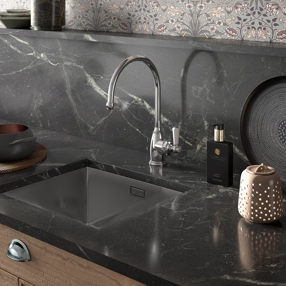 Shaws by Perrin & Rowe Yarrow Kitchen Mixer, Lead Free, Chrome