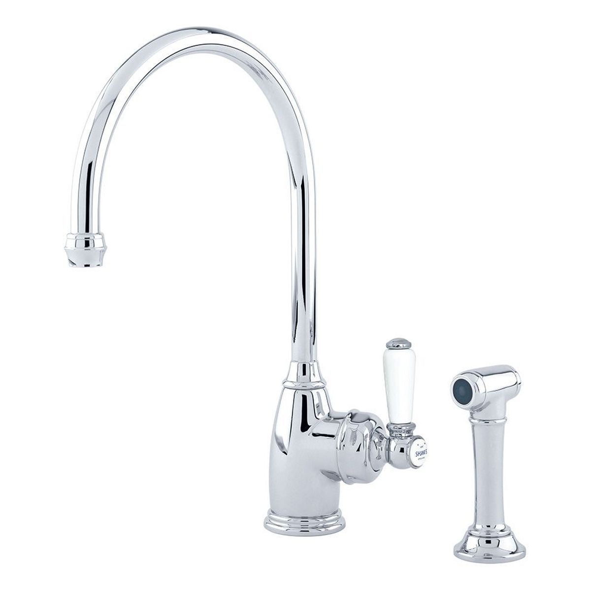 Shaws by Perrin & Rowe Yarrow Kitchen Mixer with Spray Rinse, Lead Free, Chrome