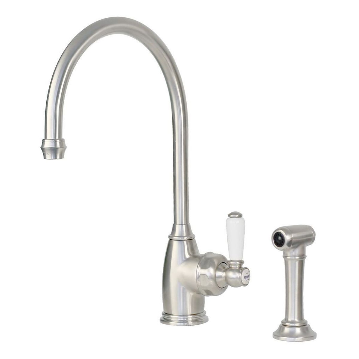 Shaws by Perrin & Rowe Yarrow Kitchen Mixer with Spray Rinse, Lead Free, Pewter