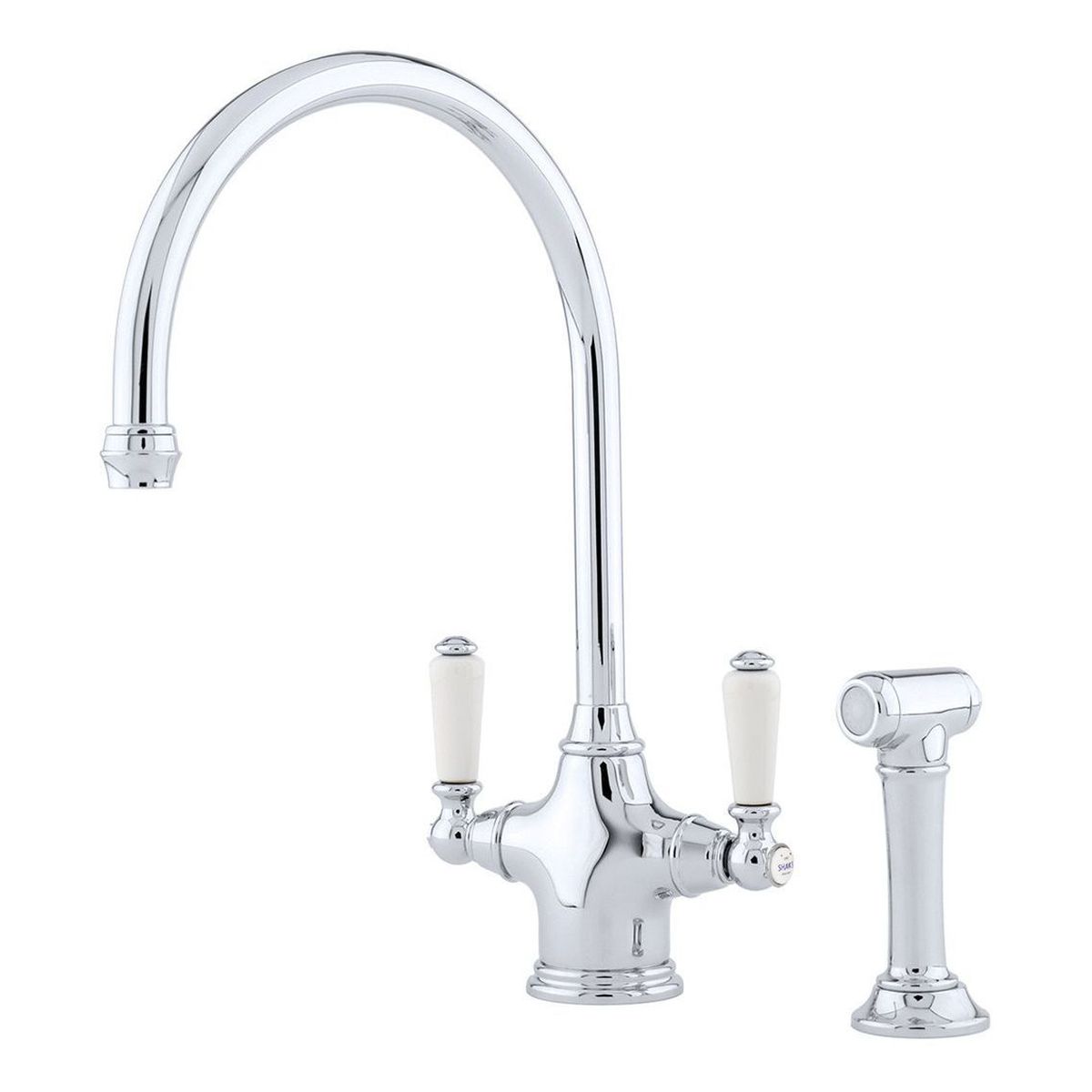 Shaws by Perrin & Rowe Ribble Kitchen Mixer with Spray Rinse, Lead Free, Chrome