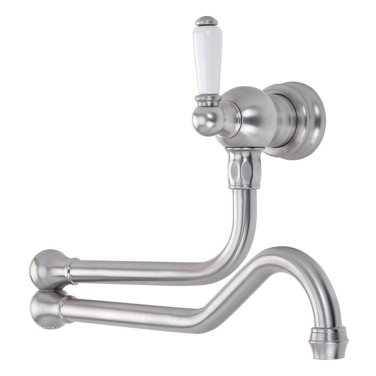 Shaws by Perrin & Rowe Wall Mounted Pot Filler, Lead Free, Pewter