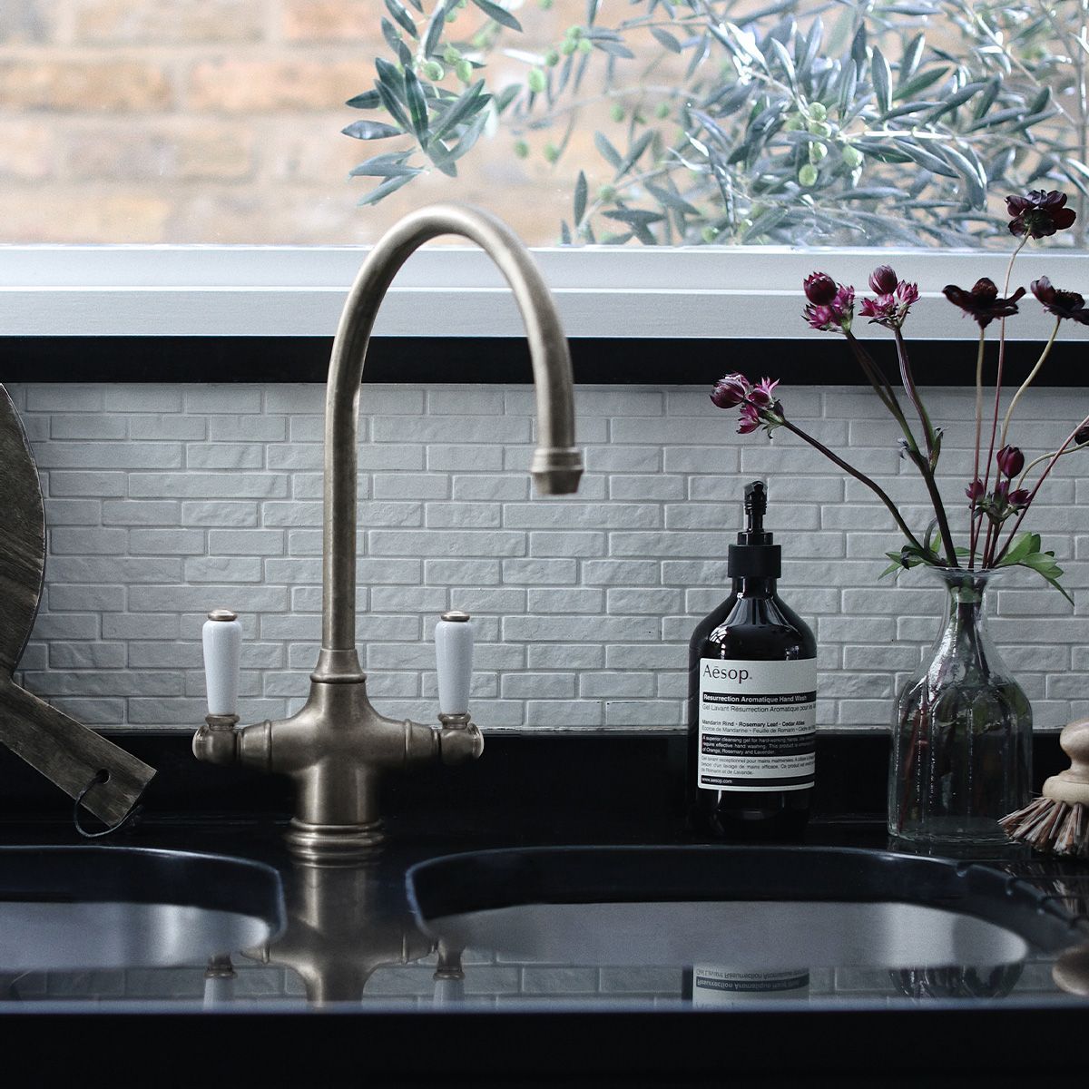 Shaws by Perrin & Rowe Ribble Kitchen Mixer, Lead Free, Pewter