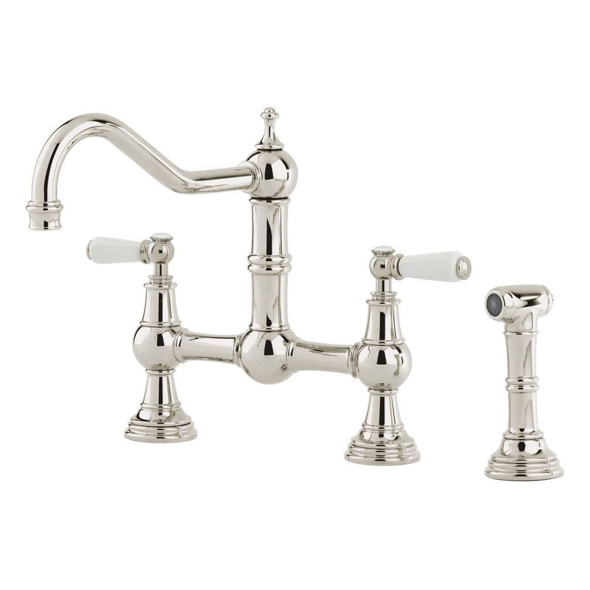 Shaws by Perrin & Rowe Hambleton Kitchen Mixer with Spray Rinse, Lead Free, Nickel