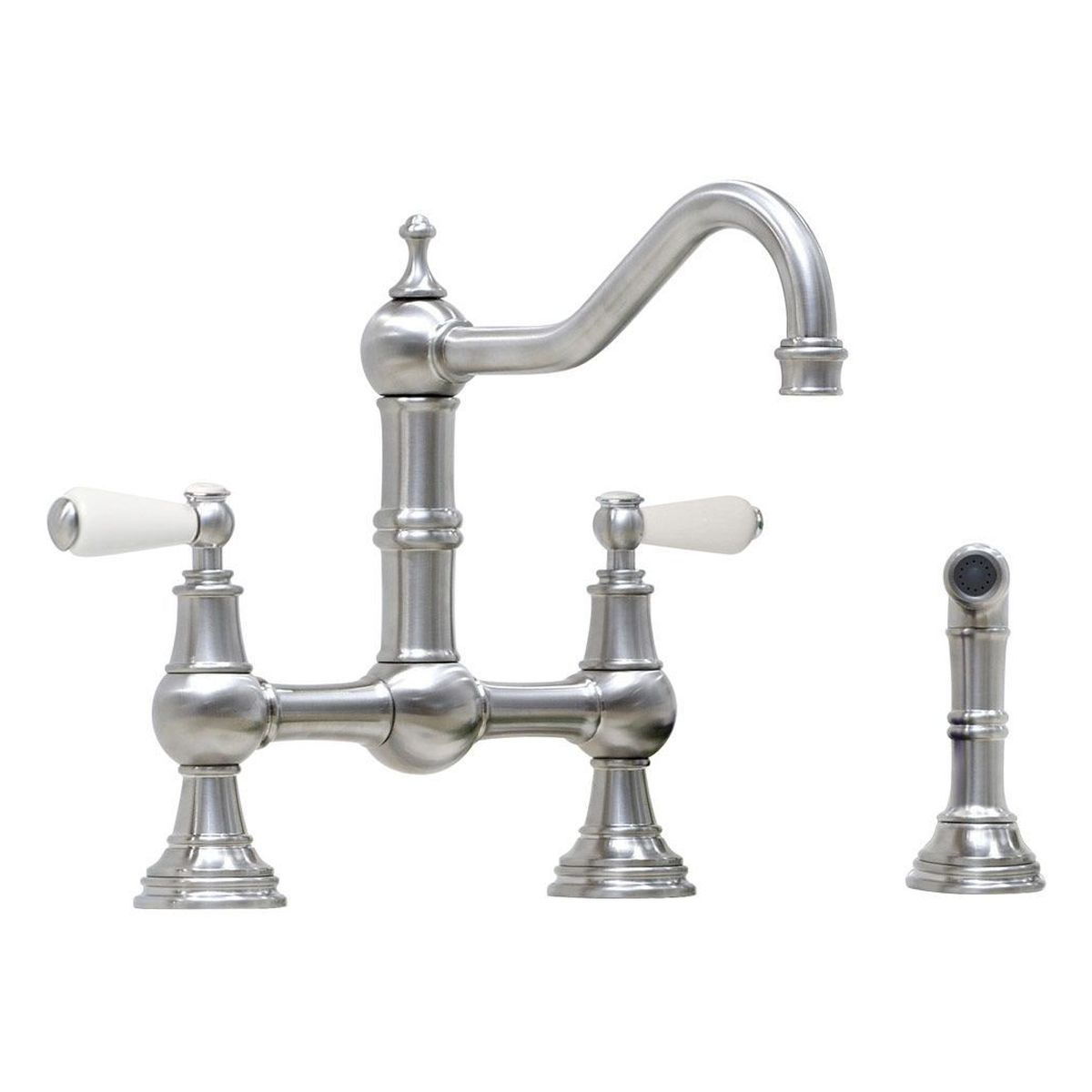 Shaws by Perrin & Rowe Hambleton Kitchen Mixer with Spray Rinse, Lead Free, Pewter
