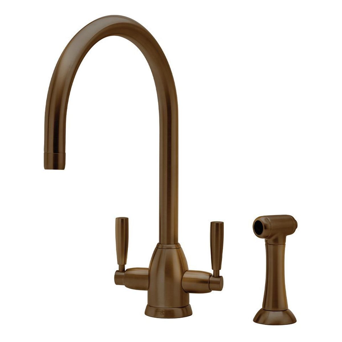 Shaws by Perrin & Rowe Silverdale Kitchen Mixer with Spray Rinse, Lead Free, English Bronze