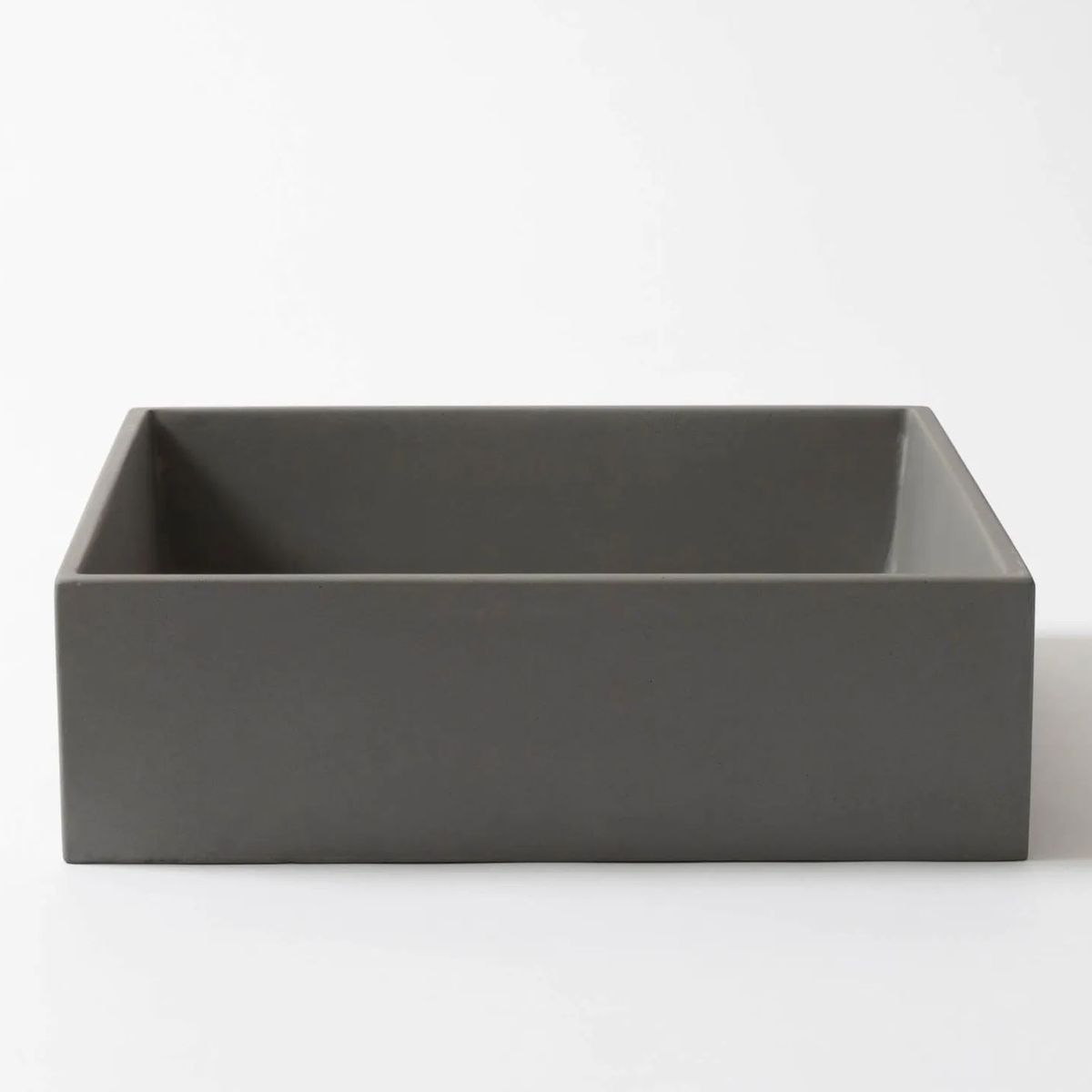Baly Square Concrete Vessel Basin - Dark Grey