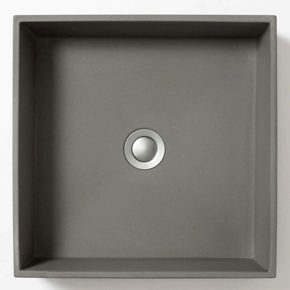 Baly Square Concrete Vessel Basin - Dark Grey