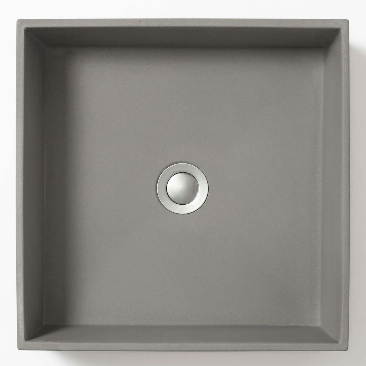 Baly Square Concrete Vessel Basin - Mid Grey