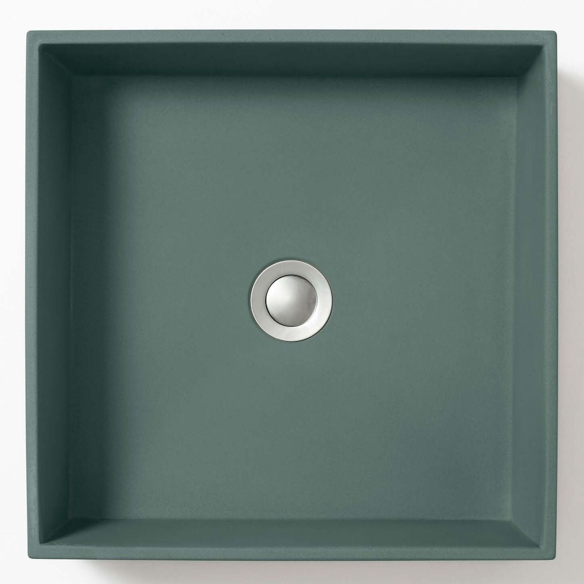 Baly Square Concrete Vessel Basin - Teal