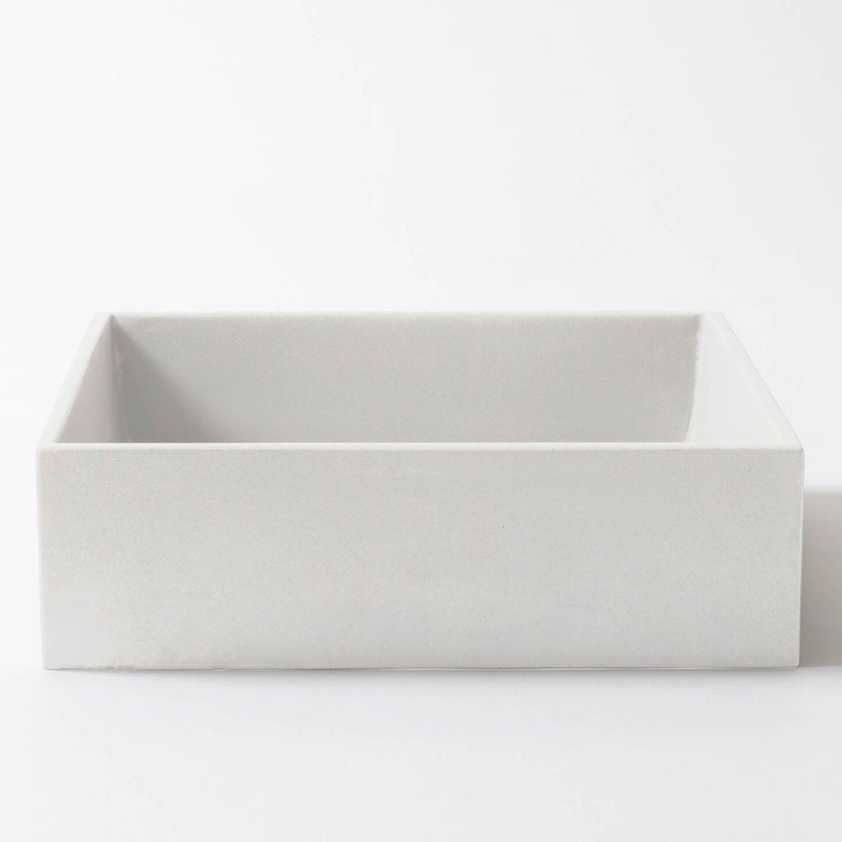 Baly Square Concrete Vessel Basin - White