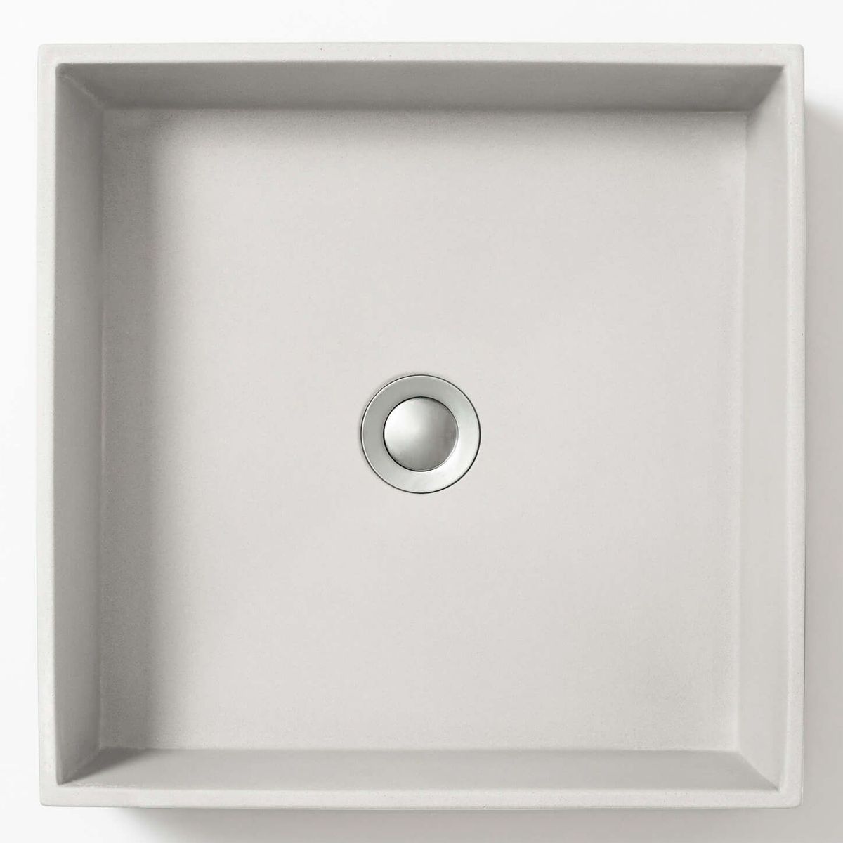 Baly Square Concrete Vessel Basin - White
