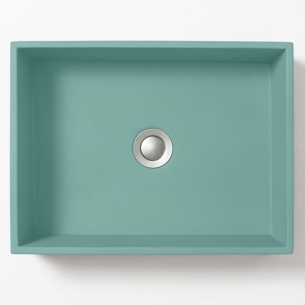 Baly Medium Rectangular Concrete Wall Mount Basin - Aqua