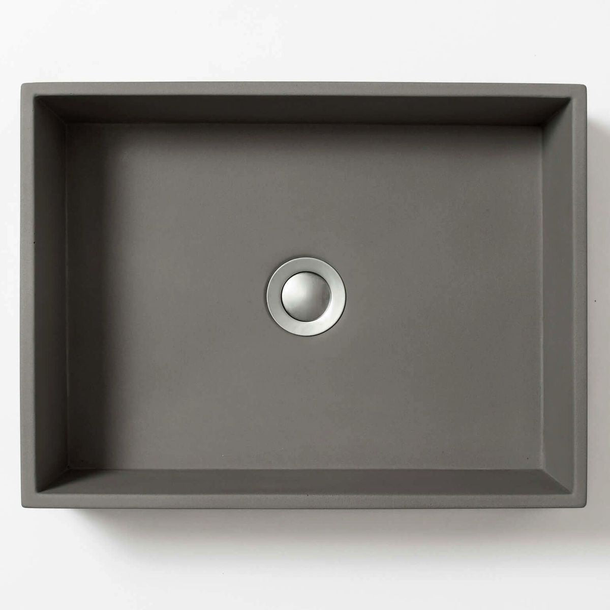 Baly Medium Rectangular Concrete Wall Mount Basin - Dark Grey