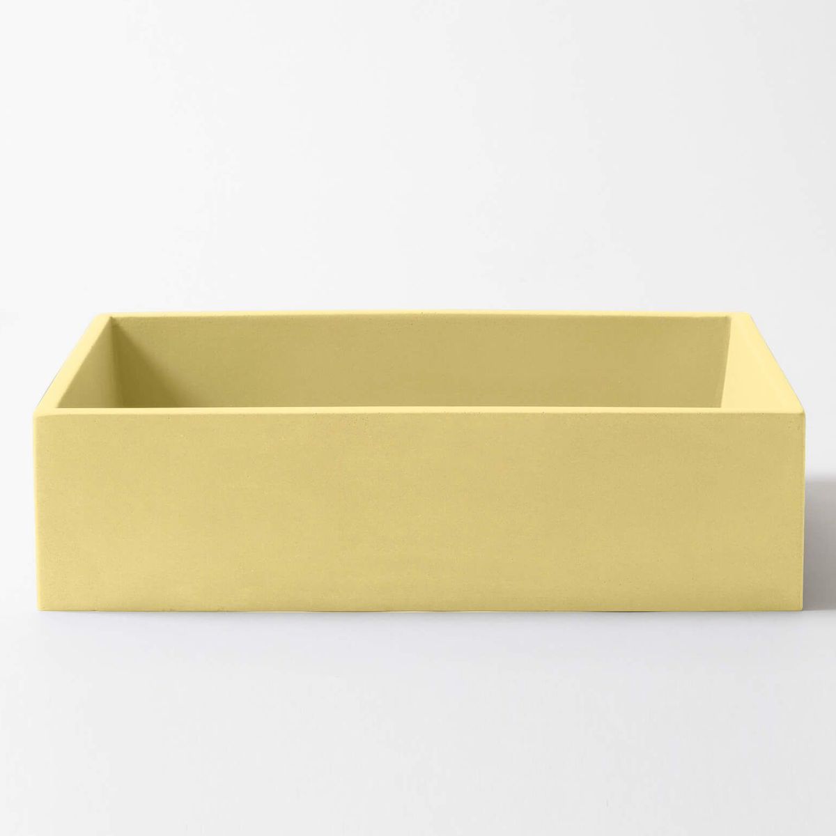 Baly Medium Rectangular Concrete Wall Mount Basin - Lemon