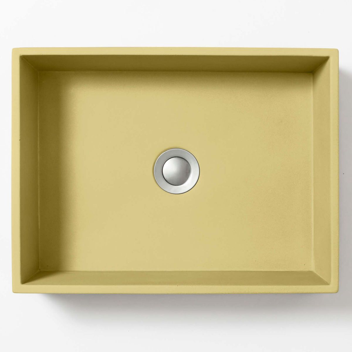 Baly Medium Rectangular Concrete Vessel Basin - Lemon