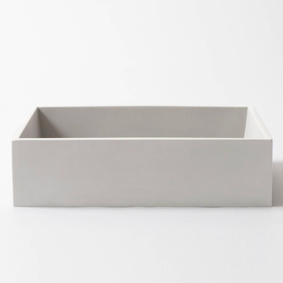 Baly Medium Rectangular Concrete Wall Mount Basin - Light Grey