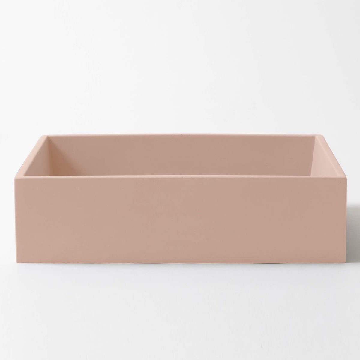 Baly Medium Rectangular Concrete Vessel Basin - Quartz