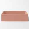 Baly Medium Rectangular Concrete Vessel Basin - Rose