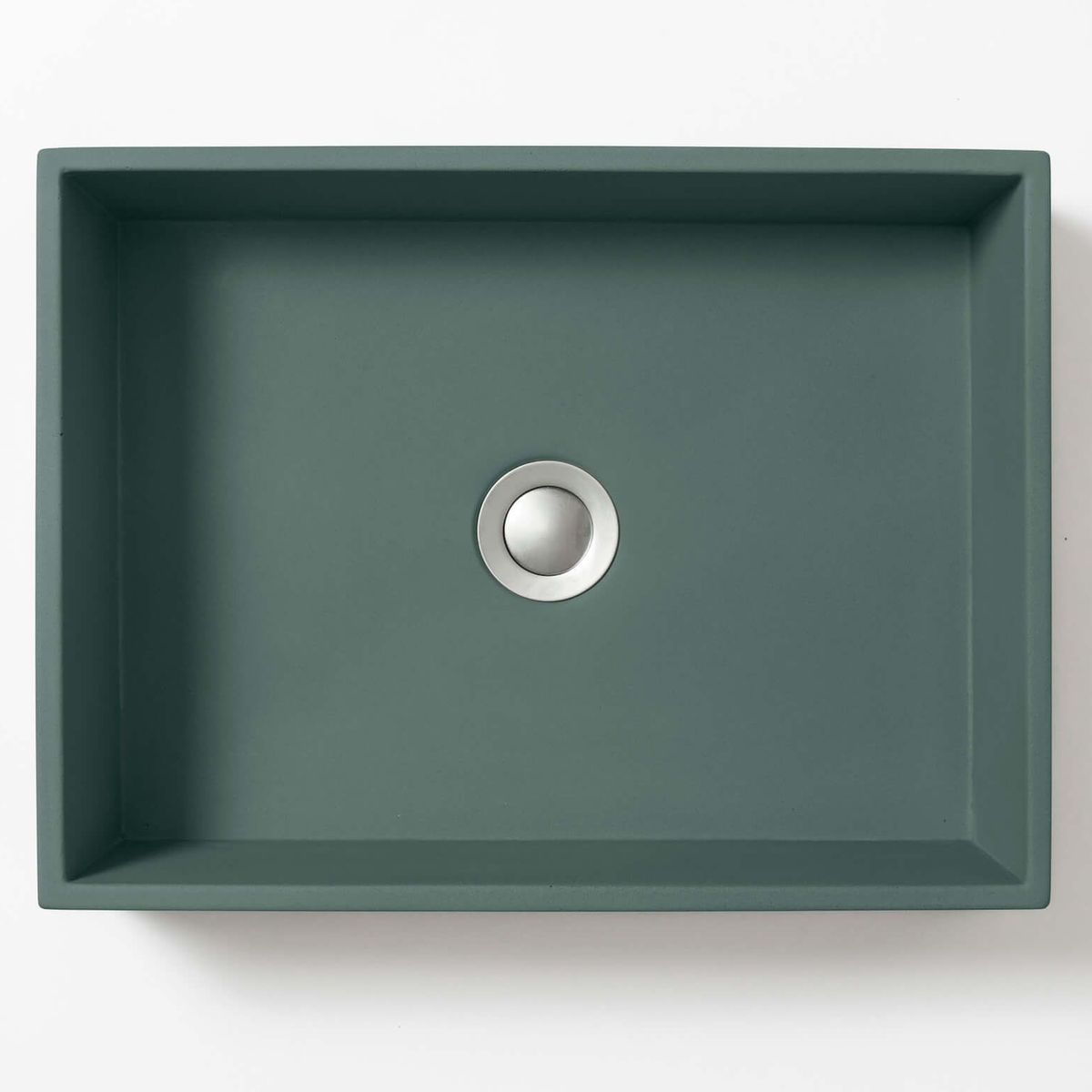 Baly Medium Rectangular Concrete Wall Mount Basin - Teal