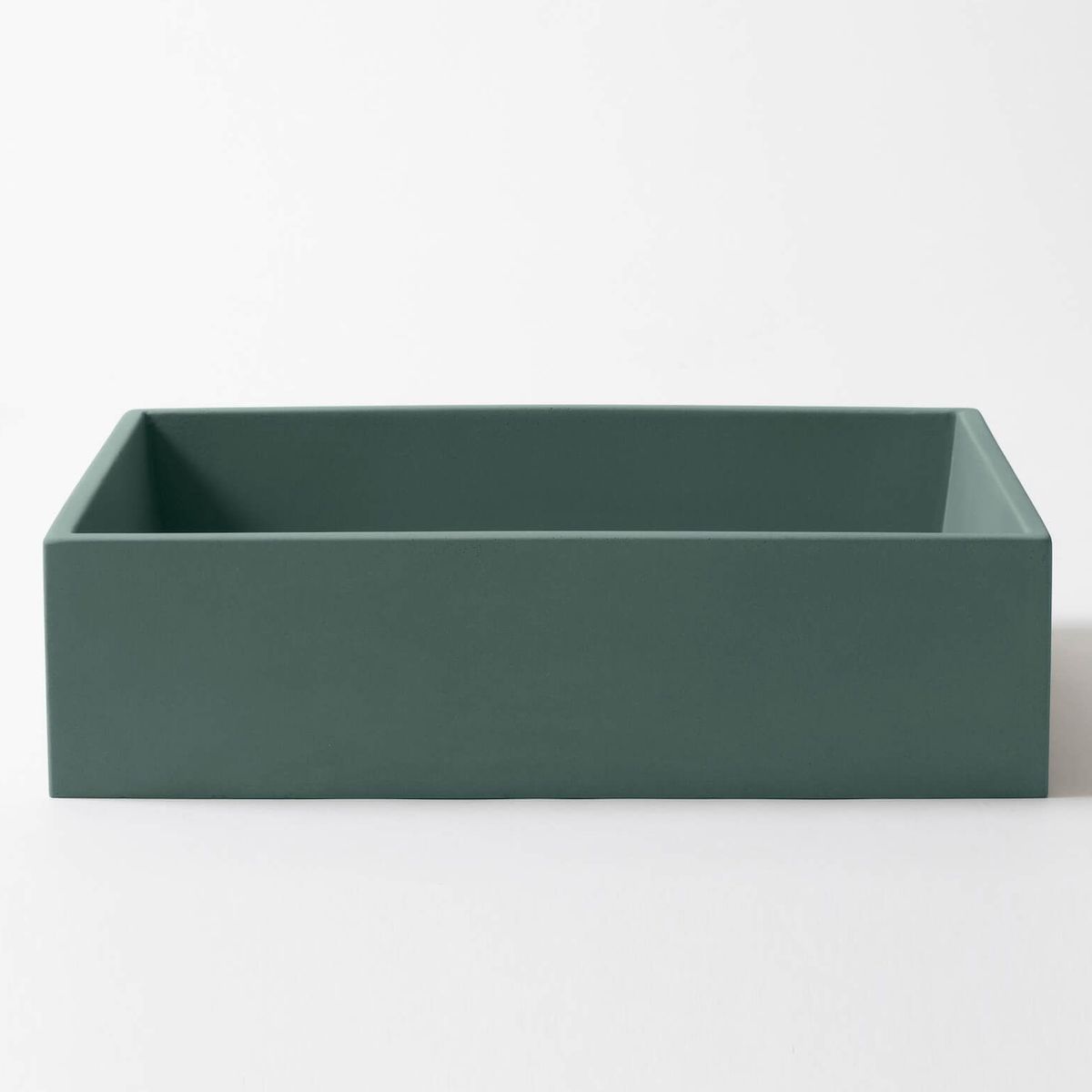 Baly Medium Rectangular Concrete Wall Mount Basin - Teal