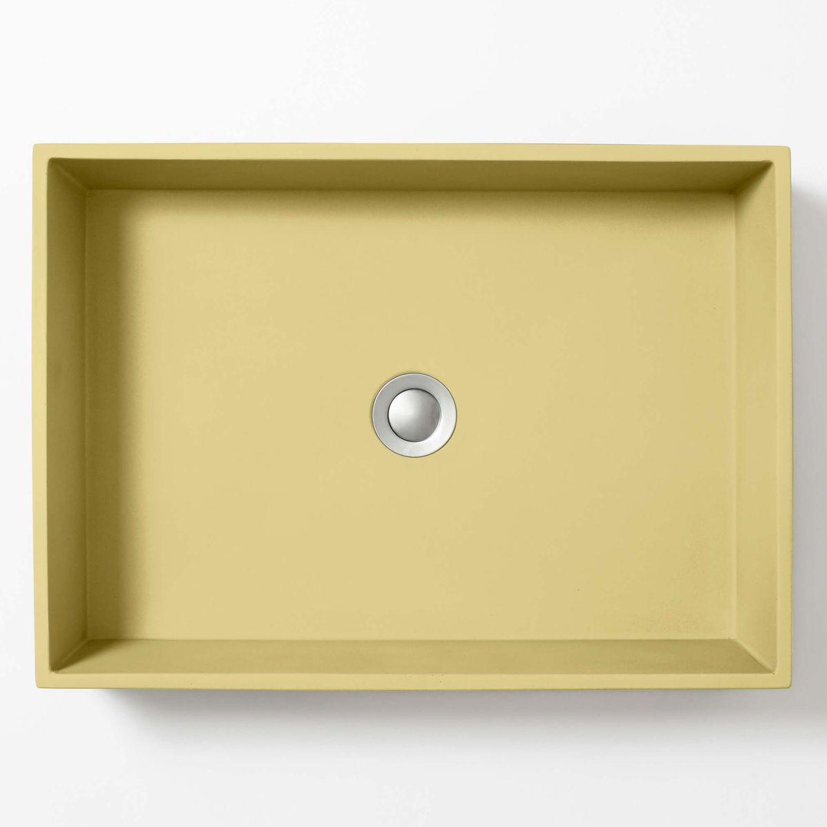 Baly Large Rectangular Concrete Wall Mount Basin - Lemon