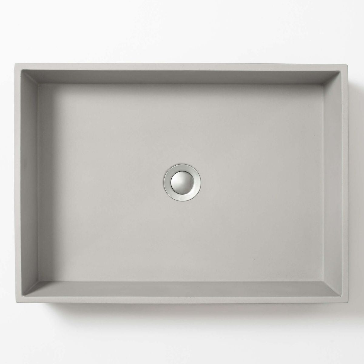 Baly Large Rectangular Concrete Wall Mount Basin - Light Grey