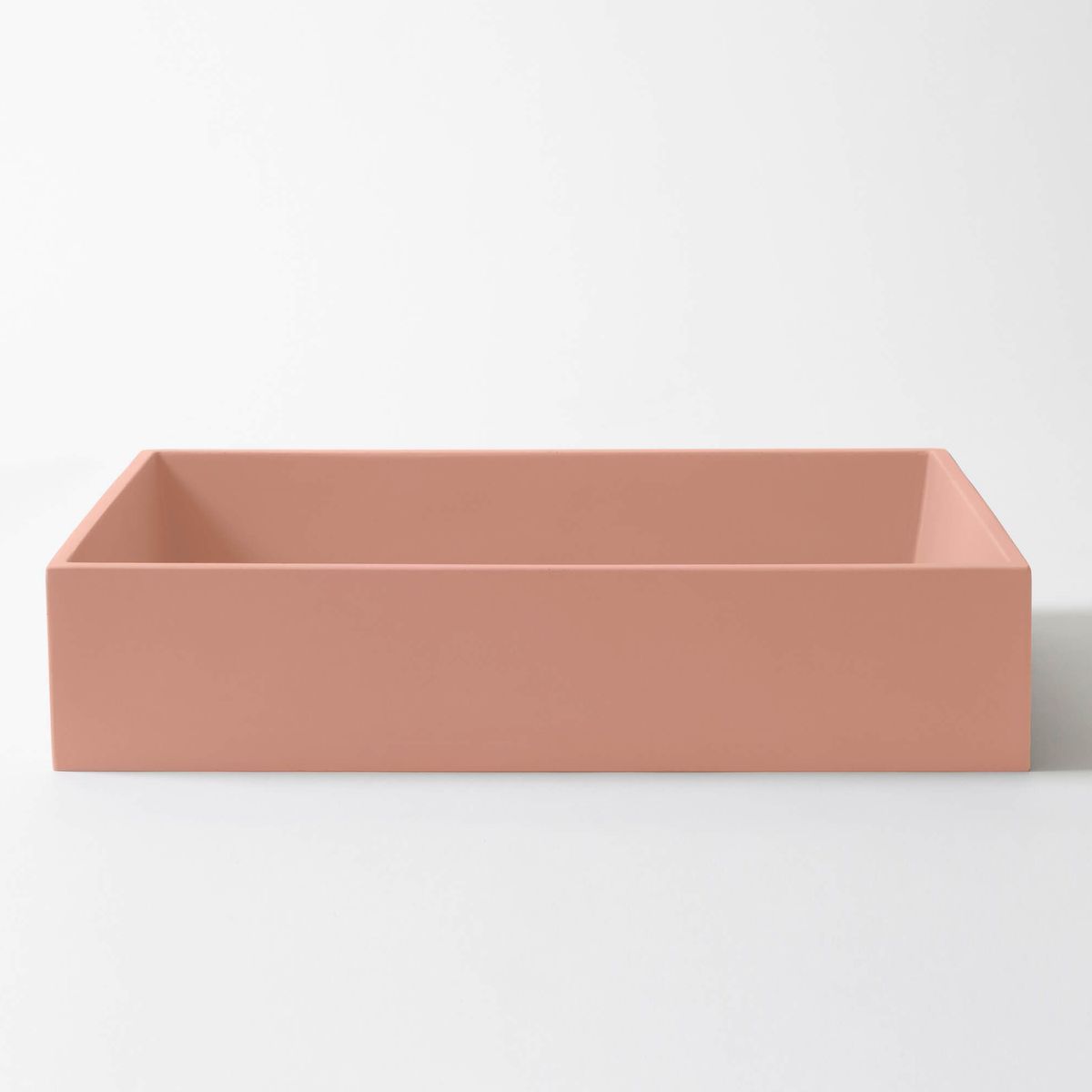 Baly Large Rectangular Concrete Vessel Basin - Rose