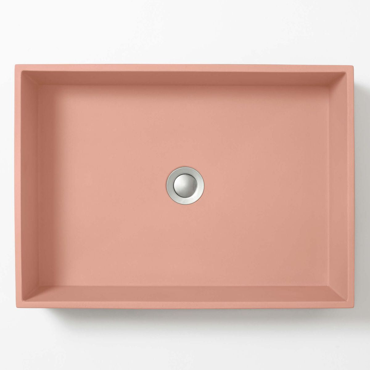 Baly Large Rectangular Concrete Vessel Basin - Rose