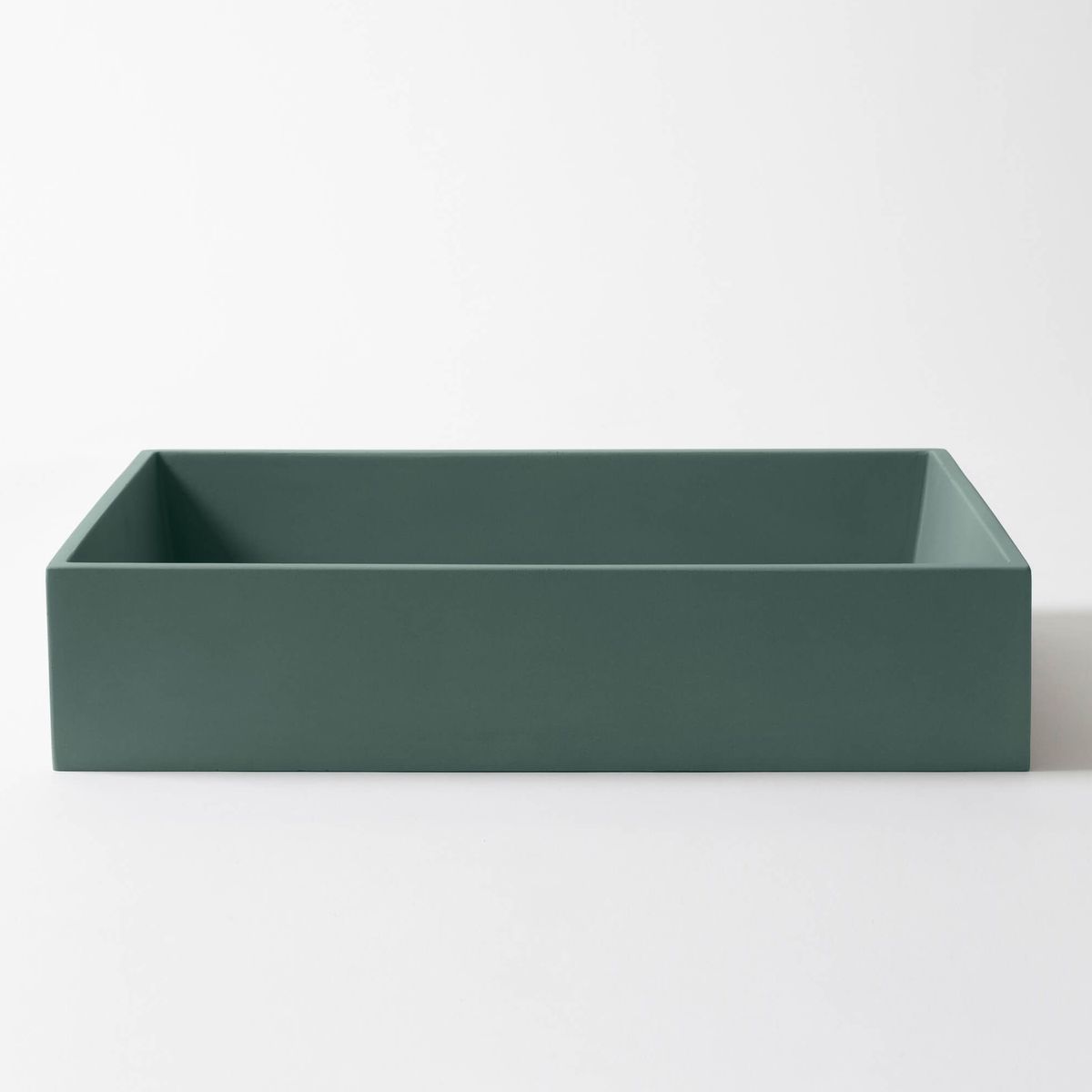 Baly Large Rectangular Concrete Vessel Basin - Teal