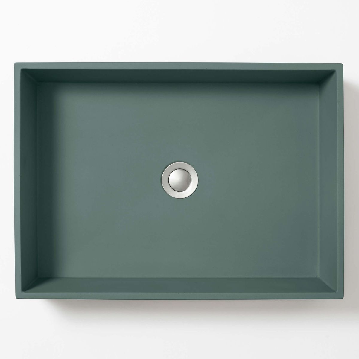 Baly Large Rectangular Concrete Wall Mount Basin - Teal