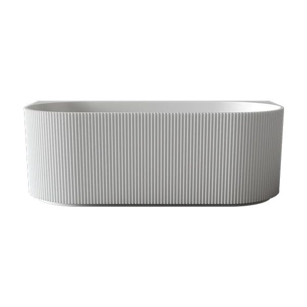 Bao Fluted 1500mm Back to Wall Bath in Matte White