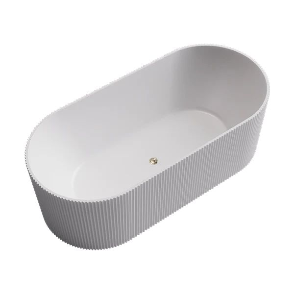 Bao Fluted 1700mm Freestanding Bath in Matte White