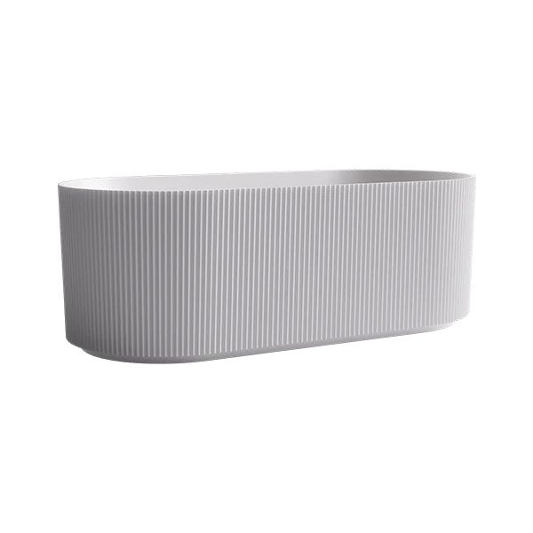 Bao Fluted 1700mm Freestanding Bath in Matte White